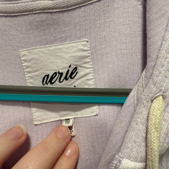 Aerie XXL oversize full zip hoodie Lavender - Picture 2 of 3